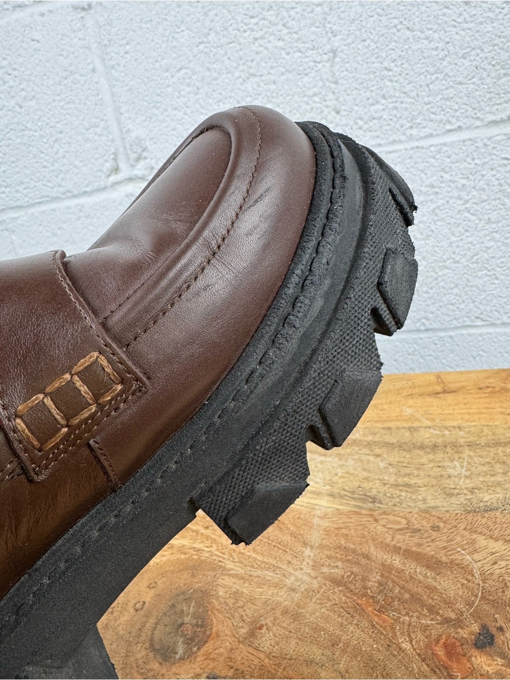 ALOHAS Brown Chunky Lug Sole Penny Loafers - Picture 10 of 15